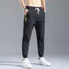 Pantalones de Verano Finos de Seda Helada para Hombre de Moda Versátiles Deportivos Holgados Casuales de Secado Rápido tipo Harlan hasta el Tobillo para Hombre