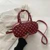 Bolso Lindo de Lunares Estilo Coreano 2026 Nuevo Modelo Bolso Cilíndrico de Mano Dopamina para Niñas, Bolso de Hombro Cruzado Único
