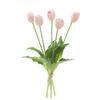 Flor Artificial Tulipán Flor Falsa Ramo Decoración Hogar Sala de Estar Boda Tulipán de Goma Suave en Mano 5 Flores