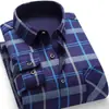 Camisas Cálidas Genuinas al por Mayor para Hombres de Mediana Edad en Otoño e Invierno, Ropa de Papá Holgada y sin Planchar, Camisas de Terciopelo Engrosadas de una Sola Pieza