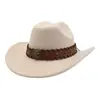 Aliexpress Amazon Novo Chapéu de Lã Estilo Étnico Chapéu Jazz Chapéu de Aba Larga Chapéu de Cowboy Ocidental Yzd057