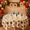 Banner de aniversário temático de Natal retrô transfronteiriço com elementos de pinha de inverno e sino, banner com letras, topo de bolo e arranjo decorativo