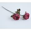 Flor artificial 2 cabezas rosa borde quemado borde tostado manualidad Austin flor artificial flor de seda caliente transfronteriza europea rosa para mesa de comedor