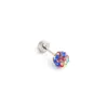 Pendientes de bola de diamante de 5 mm, ear cuffs, pendientes planos de doble cabeza atornillables, moda personalizada estilo coreano