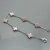 Pulsera Vanjia de Mini Flor de Seis Hojas y Trébol de Cuatro Hojas para Mujer, Versión Alta, Completamente Diamantada, Pulsera de Verano, Nicho de Gama Alta, Ins