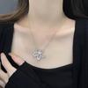Collar de plata de ley 925 con diseño de girasol y diamantes de estilo coreano para mujer, estilo moderno, con margaritas, cadena de clavícula ligera y de lujo de alta calidad.