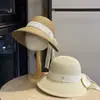 Novo Chapéu de Sol de Palha com Laço de Renda Francesa para Mulheres, Verão, Férias na Praia, Proteção Solar UV