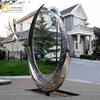 Anel Escultura de Lua em Aço Inoxidável Paisagem Luminosa Crescente Decoração Departamento de Vendas da Empresa Processo de Produção Espelho de Aço Branco