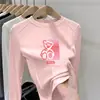 Camiseta casual de fleece com manga longa para outono e inverno para meninas, top estiloso e moderno, camiseta básica versátil de gola redonda para meninas