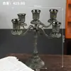Portavelas Estilo Europeo Aleación de Zinc Portavelas de Cinco Brazos Tres Brazos Portavelas Estilo Europeo Mesa de Comedor Cena a la Luz de Velas Decoración del Hogar Adornos