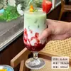 Taza de Fresa Famosa en Internet, Taza de Helado, Vaso de Vidrio Transparente, Taza para Batidos, Taza para Té de Leche, Taza para Bebidas de Café, Taza para Té de Frutas