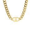 Collar de Acero de Titanio Geométrico Simple Doble D para Mujer, Pulsera, Cadena para Clavícula, Conjunto de Joyería, Estilo Ins de Celebridades de Internet de Moda