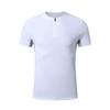 Camiseta Deportiva de Verano para Hombre de Secado Rápido con Cuello Alto y Media Cremallera de Manga Corta para Entrenamiento de Tenis Manga Larga Blanca Tpol En Stock Dropshipping