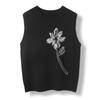 Chaleco tipo jersey jacquard de nicho con nuevo diseño 2024, chaleco sin mangas con cuello redondo para mujer, suéter sencillo de moda