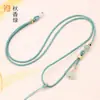 Cordón para Lanyard con Cuentas Planas Hidratantes, Colgante DIY de Jade Ágata Cera de Abeja, Cordón Ajustable al por Mayor, Lanyard de Loto de un Solo Lado para Hombres y Mujeres