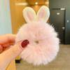 Anillo para el Cabello de Orejas de Conejo de Peluche Bola Superior Nuevo Tocado Tridimensional Combinación Perfecta Alta Elasticidad Pelo Suave de Niñas Anillo Intestinal Pequeño Femenino