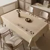 Toalha de mesa estilo madeira natural, à prova d'água e resistente a óleo, jogo americano sem lavagem, luxo leve com um ambiente de alta qualidade, toalha de mesa retangular para mesas de centro