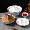 Tienda de hot pot de hotel de alta gama plato comercial de hielo seco plato plano de res plato de res con grasa mesa no se decolora vajilla de porcelana melamina