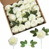 Caixa de Presente Transfronteiriça Espuma Pe Rosa Flor Artificial com Haste 25 Flores Decorativas de Casamento Presente de Dia dos Namorados