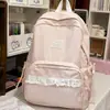 Mochila Versátil de Renda para Comércio Exterior Grande Capacidade Bolsa Escolar para Estudantes para Mulheres para Aula Casual Ensino Médio Mochila Pequena Fresca de Duas Alças