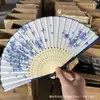 Abanico de Bambú Personalizado Estilo Antiguo, Abanico Plegable Portátil de Verano, Abanico de Danza Estilo Japonés, Abanico Antiguo Hanfu, Abanico para Mujer Estilo Japonés, Abanico Plegable Pequeño