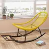 Mecedora, sillón reclinable, mecedora de patio, mecedora lounge ampliada, mecedora de arcoíris de ratán, sillón reclinable de ocio para sala de estar en casa