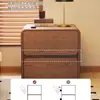 Mesita de Noche de Madera Maciza Minimalista Moderna Lujo Ligero Dormitorio Pequeño Hogar de Cuero Almacenamiento de Cuero Gabinete de Mesita de Noche Extra Estrecho Tamaño Pequeño