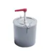 Henglibao Bomba de Salsa Redonda de Acero Inoxidable Cabezal de Bomba de Plástico Barril de Bomba de Acero Inoxidable de 3L Bomba de Salsa Bomba de Mermelada