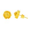 Pendientes de flor de oro chapados en oro al por mayor, moneda europea chapada en oro, pendientes de oro de 24k, pendientes de oro vietnamita rosa para mujer