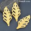 Joias faça você mesmo ferro oco banhado a ouro folhas decorativas flor 51mm corsage cocar folhas douradas decorativas