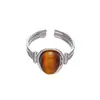 Anillo Taina de Acero Inoxidable Europeo y Americano Lujo Accesible Gama Alta Incrustaciones de Piedra Natural Colorida Anillo de Acero de Titanio Joyería de Nicho Femenina
