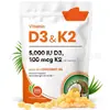Tk Amazon Mais Vendido Transfronteiriço 300 Cápsulas de Vitamina D3 e K2 Cápsulas Moles Vitamina D3 e K2 Suporta OEM