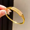 Pulseira fecho retangular com zircônia banhada a ouro 18K real, toque de luxo leve e de alta qualidade, joia feminina requintada estilo palácio
