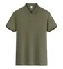 Camisa Polo lisa com gola, fio 32, 200 gramas, imitação de algodão de alta qualidade, adequada para transmissões ao vivo, pode ser estampada com logotipo ou bordada, estilo padrão de vestuário de trabalho