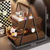 Estante de escritorio de madera maciza, organizador de llaves para la entrada, bandeja para aperitivos y frutas, caja expositora de joyería y cosméticos, caja decorativa de almacenamiento