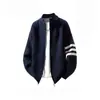 Suministro Directo de Fábrica Estilo Old Money Suéter Cardigan con Cremallera y Cuello Alto Ropa de Abrigo para Hombre Primavera Otoño Invierno Tejido de Punto Holgado para Hombre