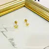 "Link 18" clavo geométrico para el cartílago de la oreja no se decolora letras acero de titanio 18K tapón de rosca para la oreja dormir sin quitar