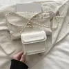 Mini Bolso de Cadena de Bolas Doradas Estilo Coreano Bolso Cuadrado Pequeño Colorido de Moda para Mujer Bolso Pequeño Simple con Solapa para Hombro Cruzado Bolso de Mujer
