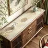 Nuevo Mantel Estilo Chino para Aparador de Comedor, Mantel de Cuero para Mesa, Protector a Prueba de Aceite e Impermeable para Mueble de TV, Mesa de Centro para Entrada, Mantel Protector de Superficie de Mesa