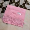 Bufanda Suave Cera Púrpura Ahumado para Mujer Invierno Estilo Coreano Versátil de Alta Gama Cálida Borla Chal Grande Bufanda Color Sólido Bufanda Estilo Coreano