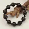 Pulseira de Contas Espaçadoras Rosqueáveis Estilo Sândalo Verde e Sândalo Preto, Pau-Rosa, Sândalo Preto, Pau-Rosa Folha Pequena, Pulseira de Contas de Buda, Contas de Oração Unissex
