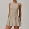 Vestido Dare Xiuyun Falso Duas Peças Gola Vertical para Corrida ao Ar Livre Saia Base Antideslizante Linha A Saia de Tênis 9094