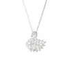 Collar de Cisne de Plata de Ley 925 con Circonita de Diamante Completo para Mujer, Diseño Simple de Nicho, Moderno, Lujo Ligero, Exquisita Cadena para Clavícula 7133A