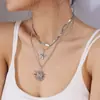 El Collar Más Vendido de Amazon, Cadena para Clavícula con Colgante de Girasol y Estrella de Mar Apilados a la Moda, Collar Retro Multicapa Versátil