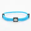 Pulsera Trenzada de Cuerda de Milán Multicolor con Puntos Transfronteriza Loto Blanco Acero Inoxidable Negro Grabado de Letras Cuerda Trenzada Ajustable