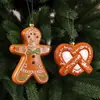 Colgante de Hombre de Jengibre Navideño Decoración de Rosquilla de Santa Claus Ventana Decoración de Árbol de Navidad Colgante Listo para la Venta