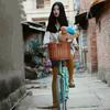 Cesta de Bicicleta Tejida Vintage con Cubierta, Cesta de Doble Propósito, Cesta Delantera para Patinete