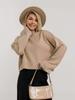 Suéter de Punto de Manga Larga de Color Sólido Holgado Estilo Europeo y Americano para Mujer, Nuevo Jersey de Punto Otoño e Invierno 2026 Otoño Comercio Exterior Transfronterizo Estilo Corto