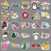 50 pegatinas originales de estación de energía feliz con energía positiva en inglés, dibujadas a mano, impermeables, decorativas para tazas de té de leche