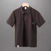 2026 Camisa Polo de Trabajo Estilo Montaña Retro Japonés para Hombre Camiseta de Manga Corta Verano Secado Rápido Transpirable Cuello de Camisa Camiseta con Media Cremallera
